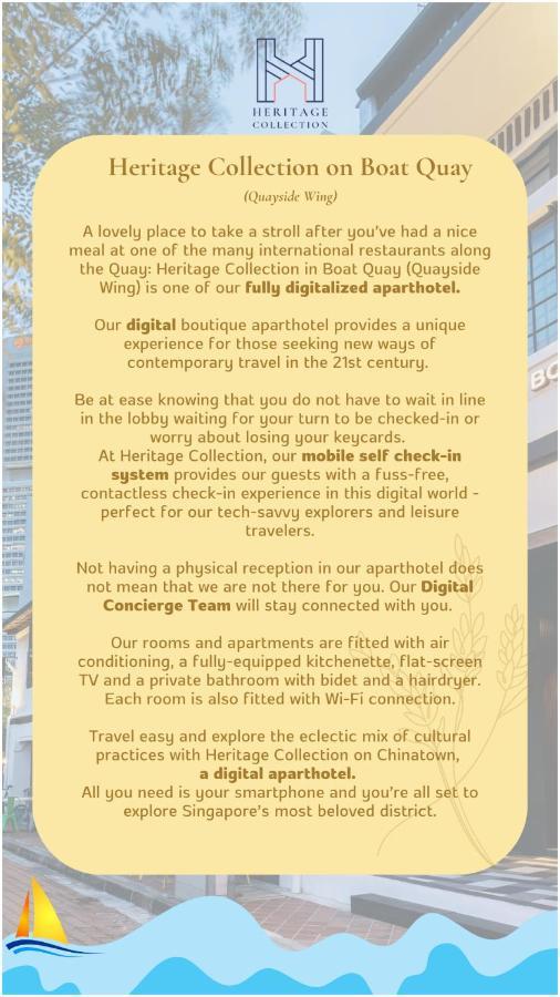 Heritage Collection On Boat Quay - Quayside Wing - Mobile App Check-In Singapore Ngoại thất bức ảnh